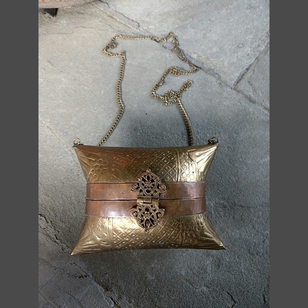 Vintage Brass Pillow Purse